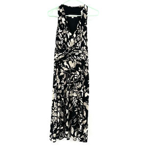 Evan Picone size 10‎ sleeveless dress black white gray v neck knee length
